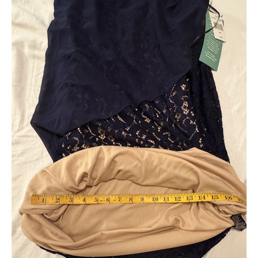 Scarlett Navy Lace Beaded Sheath Dress Sleeveless Knee Length Size 14T NWT - Picture 8 of 11